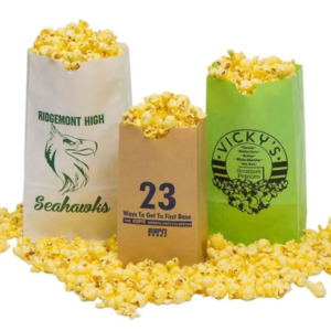 4.125 x 7.875 Brown Color Kraft Popcorn Bags