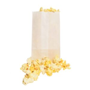 4.125 x 7.875 White Popcorn Bags