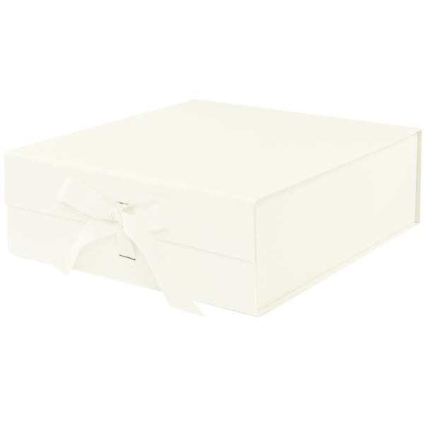 Ivory Large Square Magnetic Gift Boxes With Changeable Ribbon