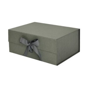 Natural Fleck Gray A5 Deep Magnetic Gift Boxes With Changeable Ribbon