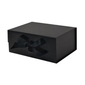 Black A5 Deep Magnetic Gift Boxes With Ribbon