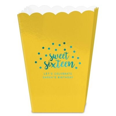 Confetti Dots Sweet Sixteen Mini Popcorn Boxes