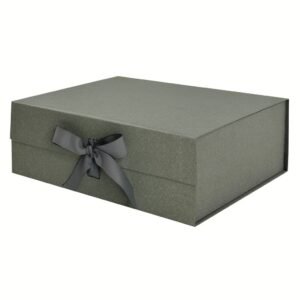 Fleck Gray A4 Deep Magnetic Gift Boxes Ribbon