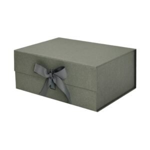 Fleck Gray A5 Deep Magnetic Gift Boxes With Ribbon
