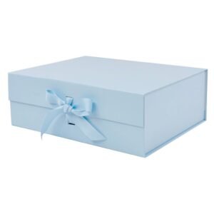Blue A4 Deep Magnetic Gift Boxes With Ribbon