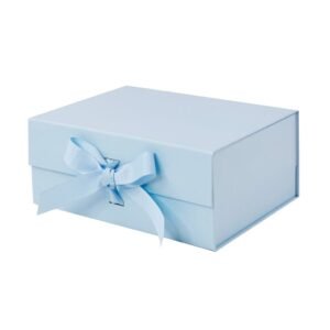 Blue A5 Magnetic Gift Boxes With Ribbon