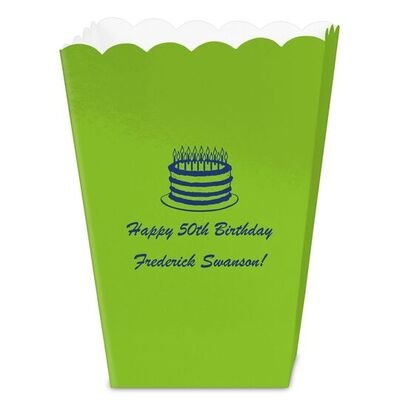 Sophisticated Birthday Cake Mini Popcorn Boxes