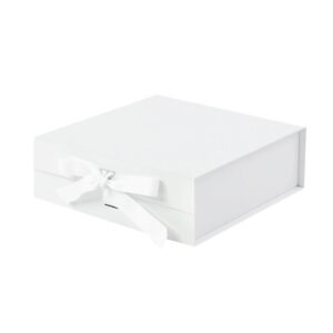 White A5 Square Magnetic Gift Boxes with Ribbon
