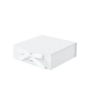 White A6 Square Magnetic Gift Boxes with Ribbon