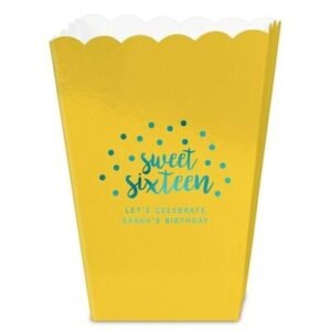 Confetti Dots Sweet Sixteen Mini Popcorn Boxes