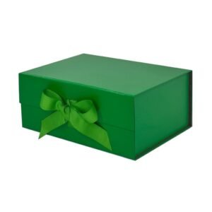 Green A5 Deep Magnetic Gift Boxes With Ribbon