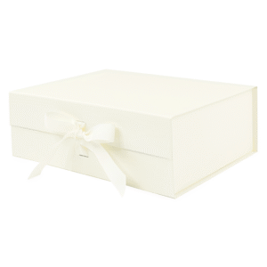 Ivory A4 Deep Magnetic Gift Boxes With Ribbon