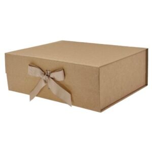 Kraft A4 Deep Magnetic Gift Boxes With Ribbon