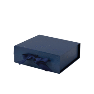 Navy Blue A6 Square Magnetic Gift Boxes With Ribbon