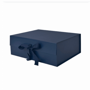 Navy Blue Medium Rectangle Magnetic Gift Boxes with Ribbon