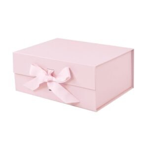 Powder Pink A5 Magnetic Gift Boxes With Ribbon