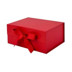 Red A5 Deep Magnetic Gift Boxes With Ribbon