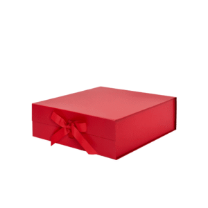 Red A6 Square Magnetic Gift Boxes with Ribbon